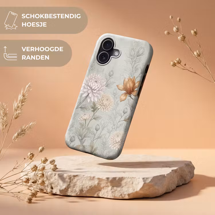 Illustratie - Bloemen - Groen Toughcase MagSafe Apple iPhone 17 klein -USP_RandenV_NL