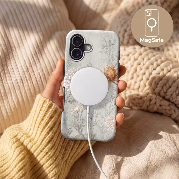 Illustratie - Bloemen - Groen Toughcase MagSafe Apple iPhone 17 klein -USP_MagsafeV