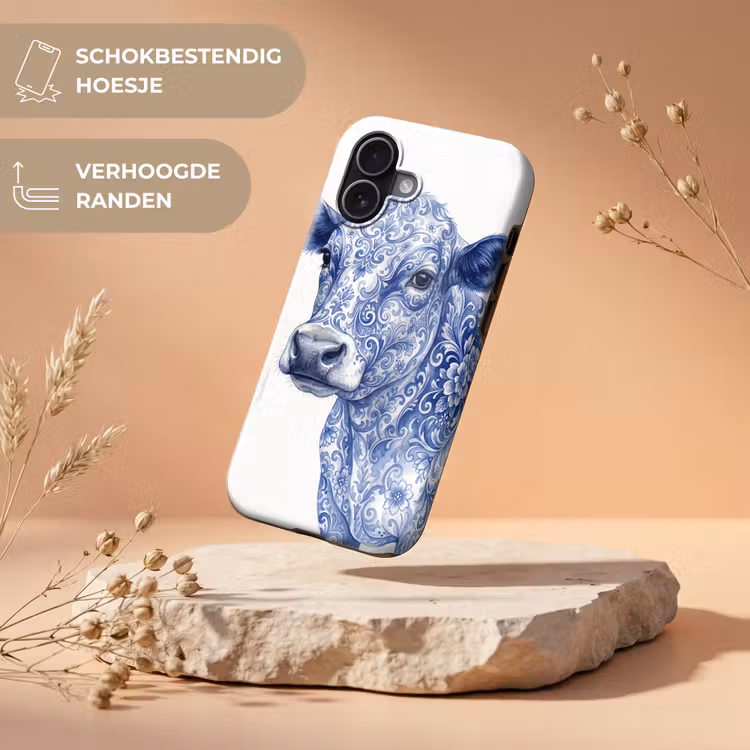 Illustratie - Koe - Blauw Toughcase MagSafe Apple iPhone 17 klein -USP_RandenV_NL