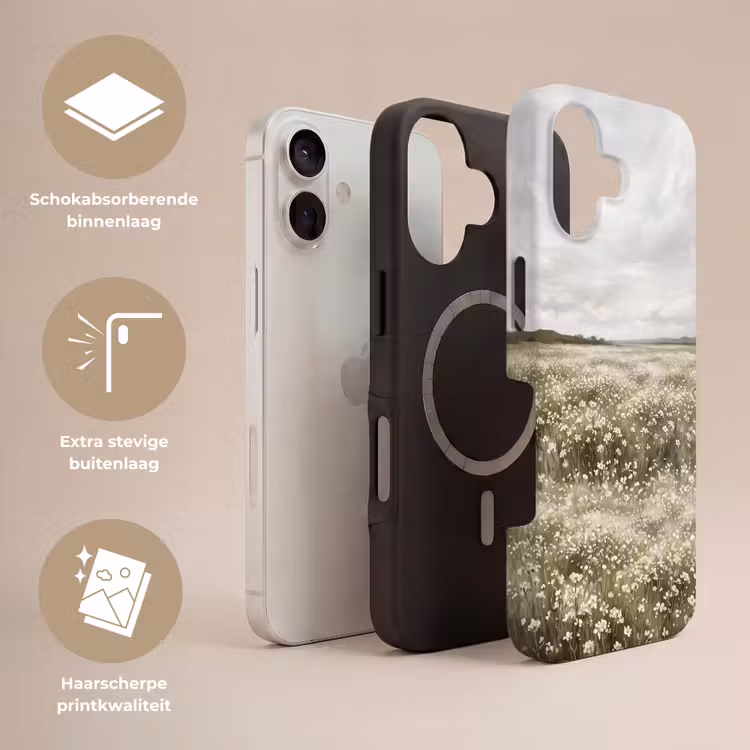 Illustratie - Landschap - Wit Toughcase MagSafe Apple iPhone 17 klein -USP_Lagen_NL
