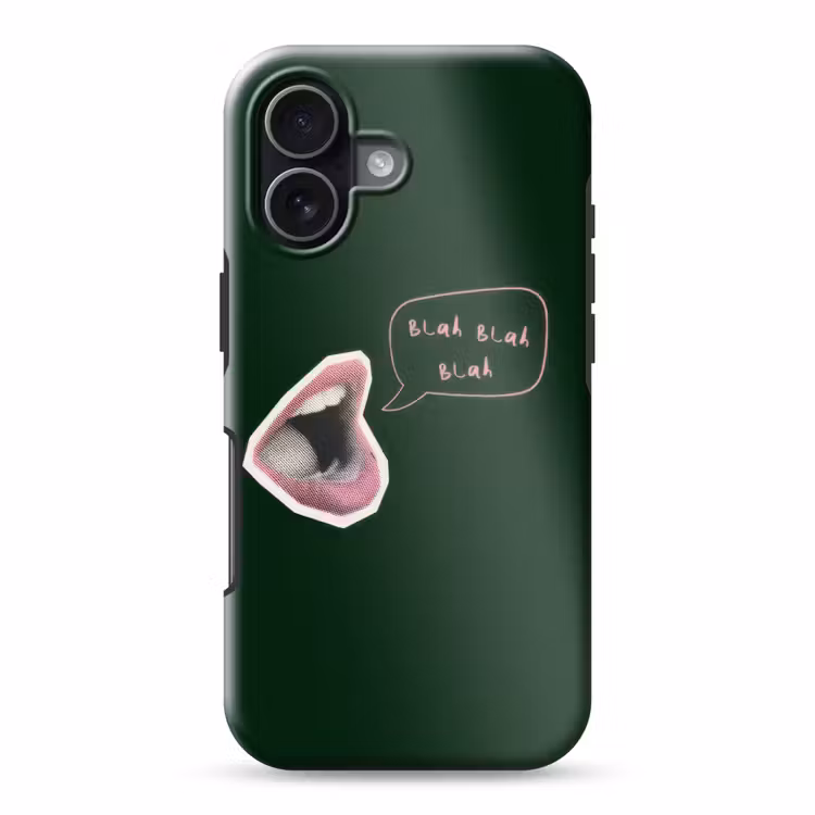 Illustratie - Mond - Donkergroen - Tekstwolkje Toughcase MagSafe Apple iPhone 17 klein -3d