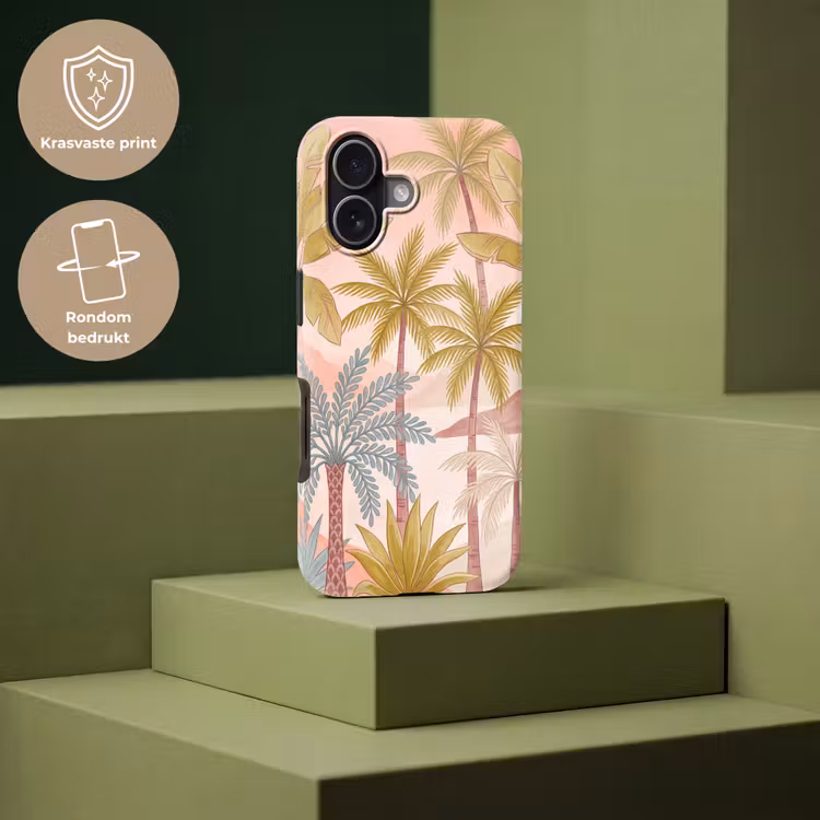 Illustratie - Palmbomen - Kleurrijk Toughcase MagSafe Apple iPhone 17 klein -USP_PrintM_NL