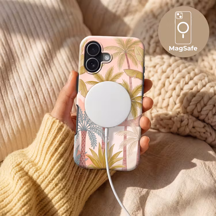 Illustratie - Palmbomen - Kleurrijk Toughcase MagSafe Apple iPhone 17 klein -USP_MagsafeV