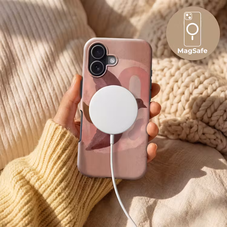 Illustratie - Vogels - Abstract - Roze Toughcase MagSafe Apple iPhone 17 klein -USP_MagsafeV
