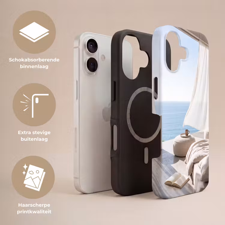 Interieur - Zeezicht - Modern - Rust - Beige Toughcase MagSafe Apple iPhone 17 klein -USP_Lagen_NL