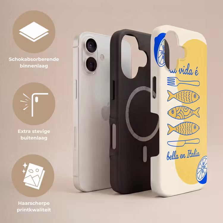 Italië - Eten - Citroen - Vis - Grafisch Toughcase MagSafe Apple iPhone 17 klein -USP_Lagen_NL