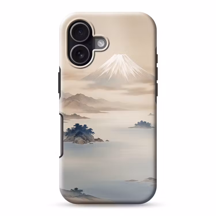 Japans - Landschap - Beige Toughcase MagSafe Apple iPhone 17 klein -3d