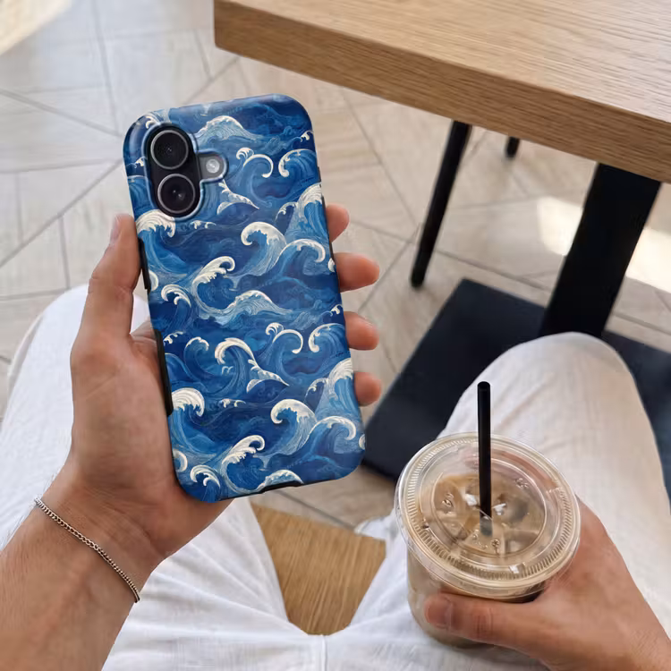 Japans - Oceaan - Golven - Blauw Toughcase MagSafe Apple iPhone 17 klein 1017 -Sfeer1M