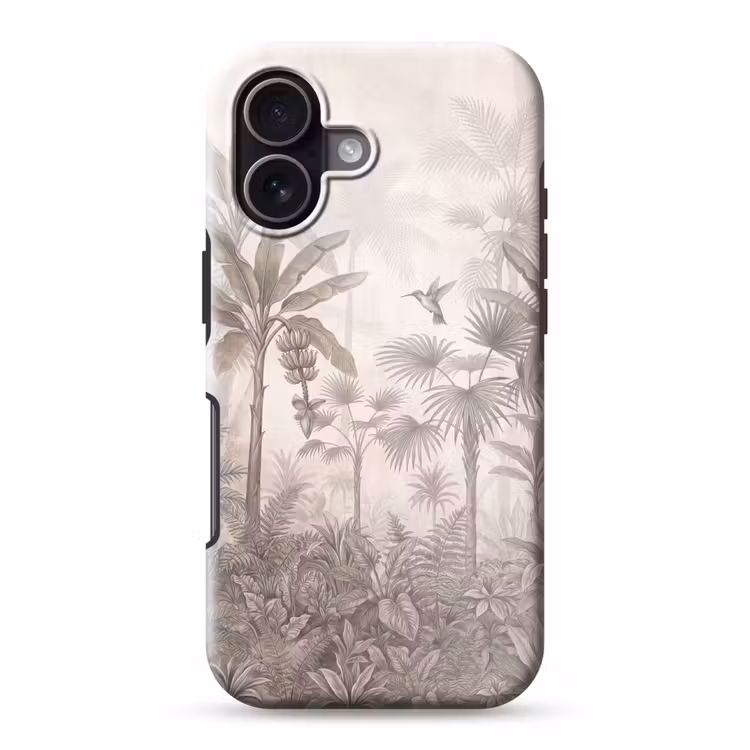 Jungle - Banenboom - Kolibrie - Beige Toughcase MagSafe Apple iPhone 17 klein -3d