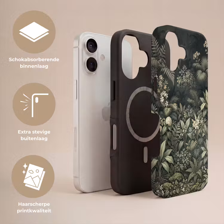 Jungle - Bladeren - Botanisch - Groen Toughcase MagSafe Apple iPhone 17 klein -USP_Lagen_NL