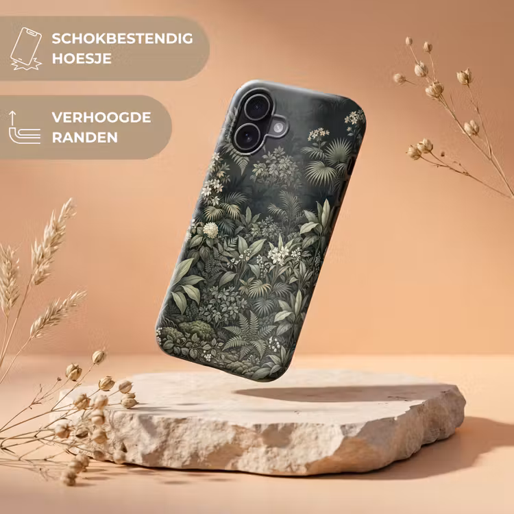 Jungle - Bladeren - Botanisch - Groen Toughcase MagSafe Apple iPhone 17 klein -USP_RandenV_NL