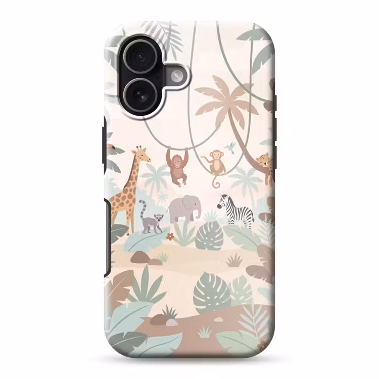 Jungle - Dieren - Groen Toughcase MagSafe Apple iPhone 17 klein -3d