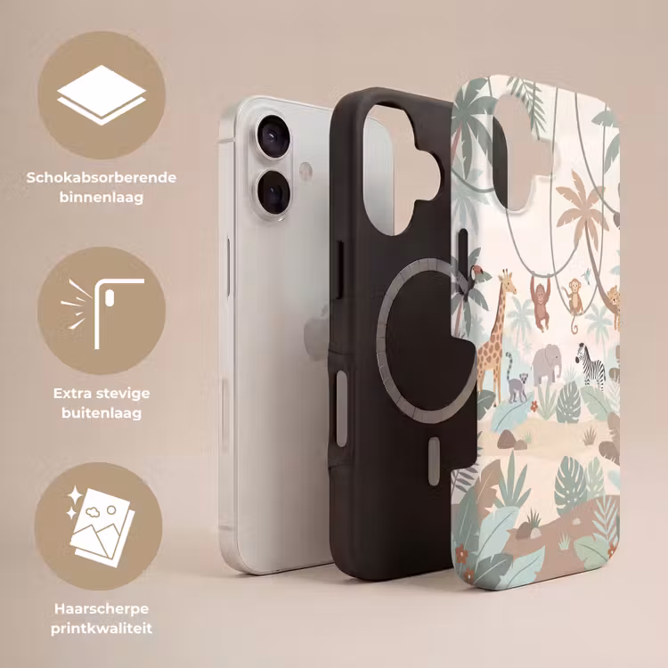 Jungle - Dieren - Groen Toughcase MagSafe Apple iPhone 17 klein -USP_Lagen_NL