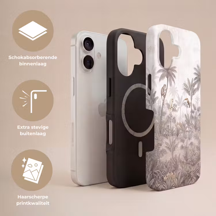 Jungle - Dieren - Palmbomen Toughcase MagSafe Apple iPhone 17 klein -USP_Lagen_NL