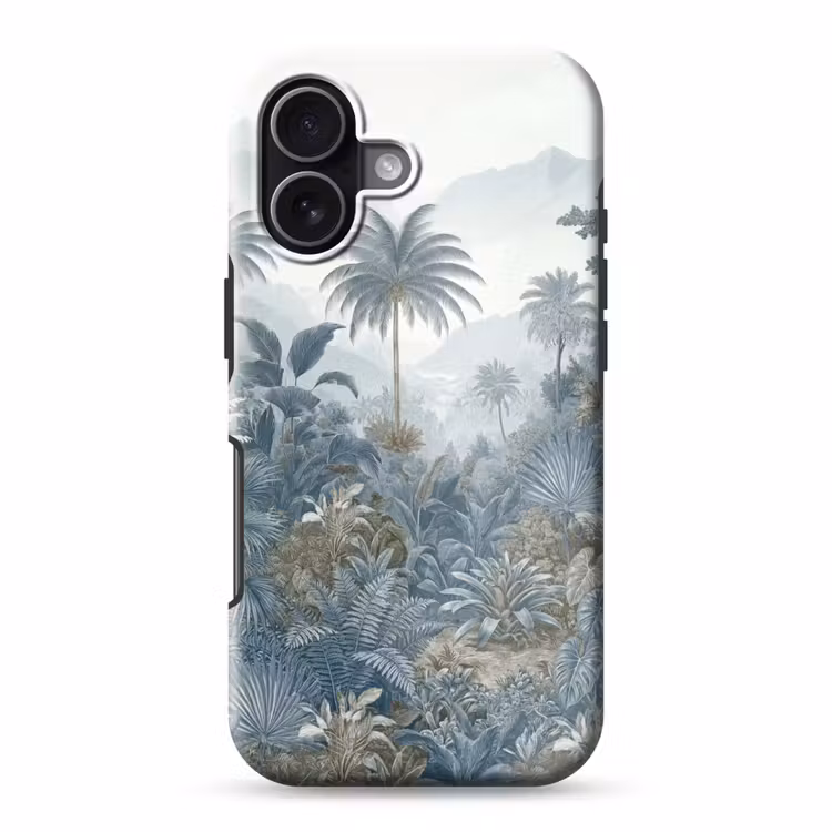 Jungle - Landschap - Blauw Toughcase MagSafe Apple iPhone 17 klein -3d