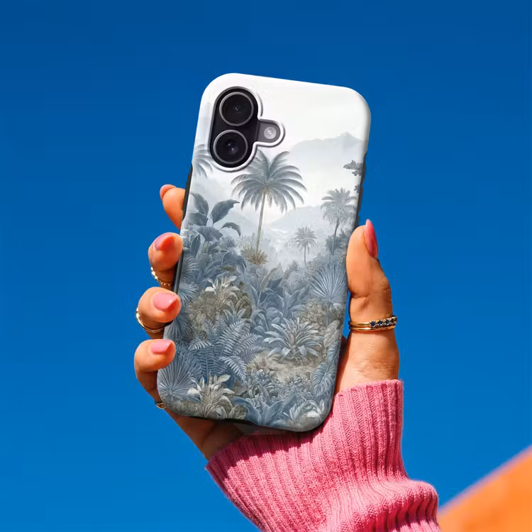 Jungle - Landschap - Blauw Toughcase MagSafe Apple iPhone 17 klein -Sfeer1V