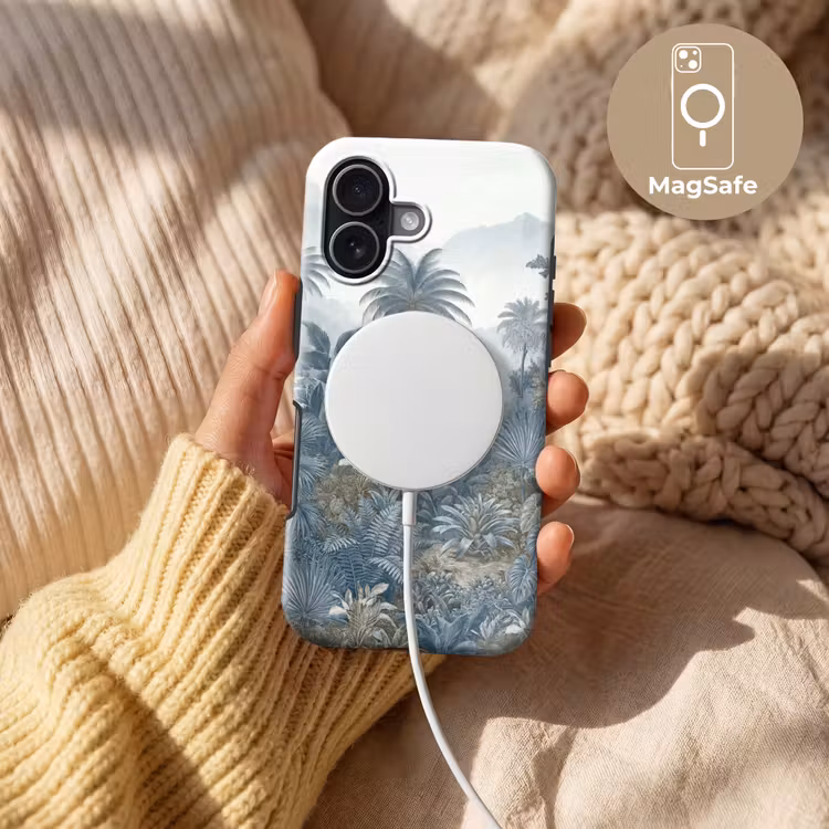 Jungle - Landschap - Blauw Toughcase MagSafe Apple iPhone 17 klein -USP_MagsafeV