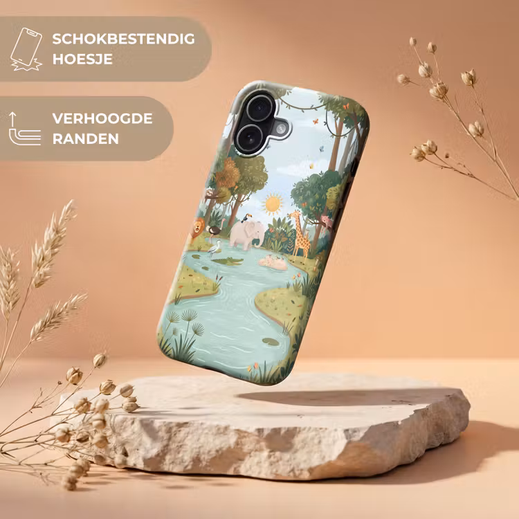 Jungle - Oase - Dieren - Kleurrijk Toughcase MagSafe Apple iPhone 17 klein -USP_RandenV_NL