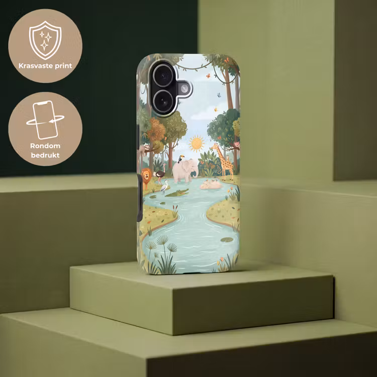 Jungle - Oase - Dieren - Kleurrijk Toughcase MagSafe Apple iPhone 17 klein -USP_PrintM_NL