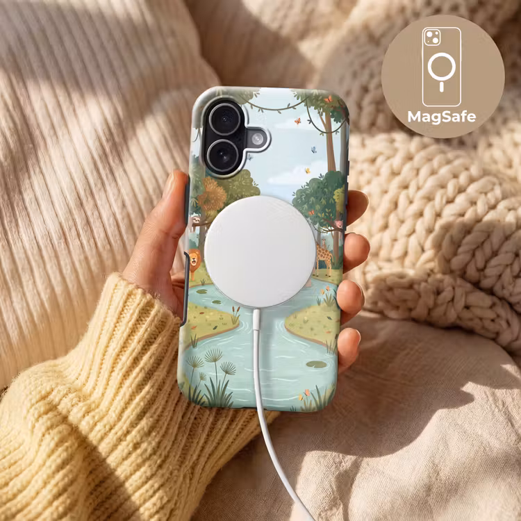 Jungle - Oase - Dieren - Kleurrijk Toughcase MagSafe Apple iPhone 17 klein -USP_MagsafeV