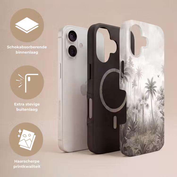 Jungle - Palmbomen - Natuur Toughcase MagSafe Apple iPhone 17 klein -USP_Lagen_NL