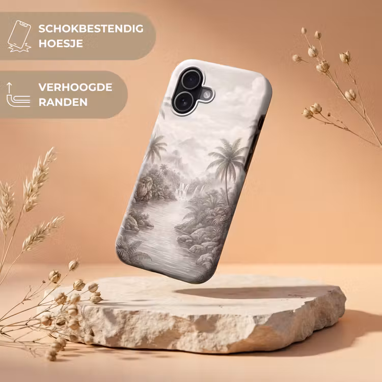 Jungle - Watervallen - Tropisch - Illustratie Toughcase MagSafe Apple iPhone 17 klein -USP_RandenV_NL
