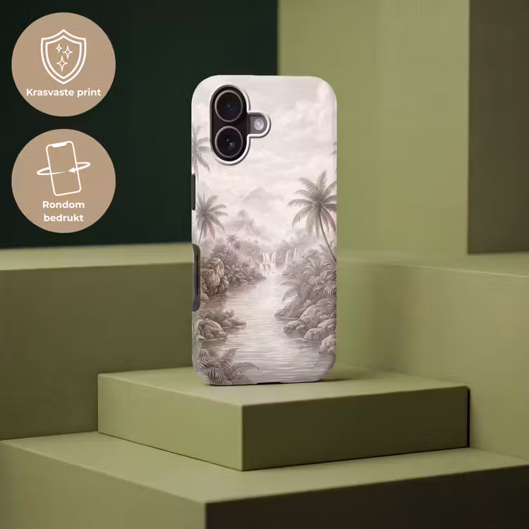 Jungle - Watervallen - Tropisch - Illustratie Toughcase MagSafe Apple iPhone 17 klein -USP_PrintM_NL