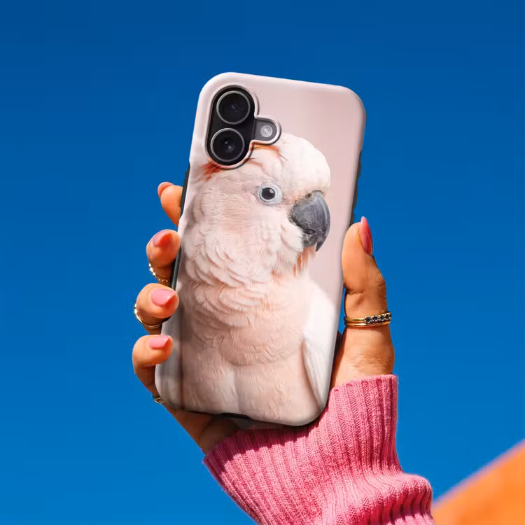 Kaketoe - Portret - Roze Toughcase MagSafe Apple iPhone 17 klein -Sfeer1V