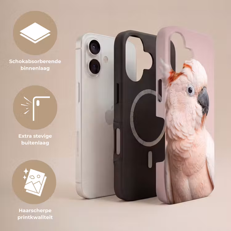 Kaketoe - Portret - Roze Toughcase MagSafe Apple iPhone 17 klein -USP_Lagen_NL