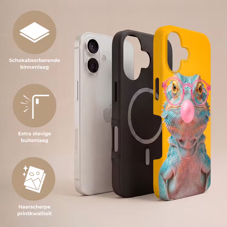 Kameleon - Kauwgom - Kleurrijk Toughcase MagSafe Apple iPhone 17 klein -USP_Lagen_NL