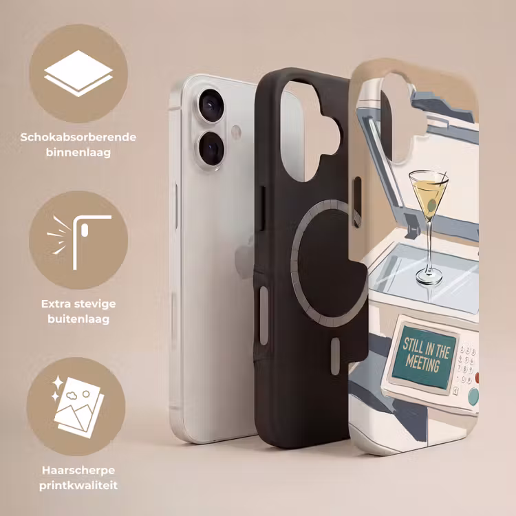 Kantoor - Drank - Humor - Illustratie Toughcase MagSafe Apple iPhone 17 klein -USP_Lagen_NL