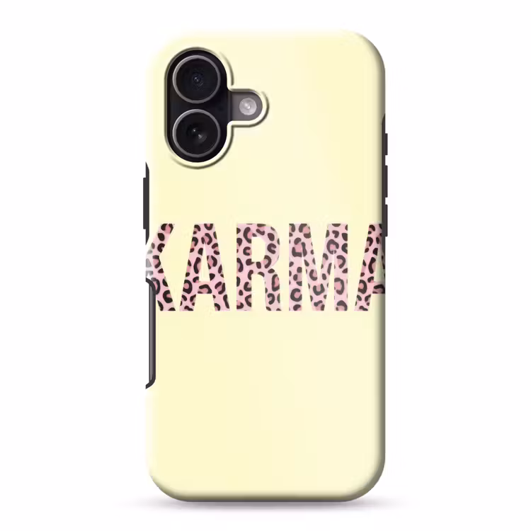 Karma - Luipaardprint - Geel Toughcase MagSafe Apple iPhone 17 klein -3d