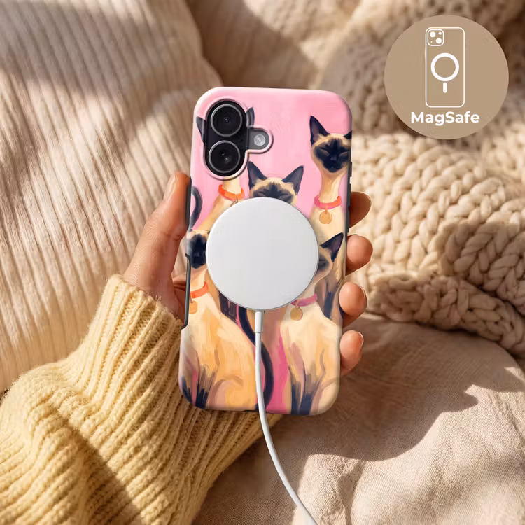 Kat - Groep - Dieren - Modern - Roze Toughcase MagSafe Apple iPhone 17 klein -USP_MagsafeV