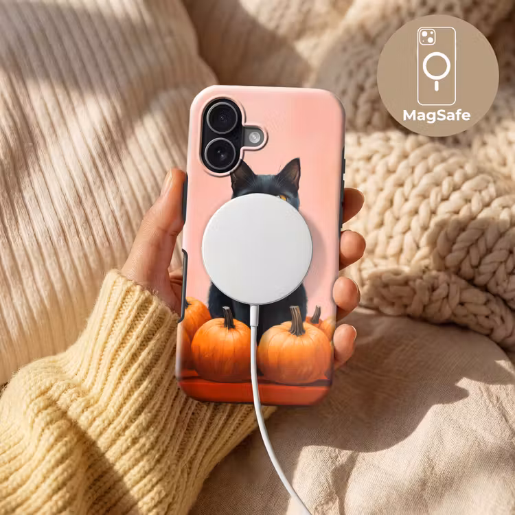 Kat - Pompoen - Roze Toughcase MagSafe Apple iPhone 17 klein -USP_MagsafeV