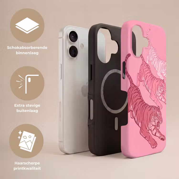 Kat - Springend - Dieren - Roze - Modern Toughcase MagSafe Apple iPhone 17 klein -USP_Lagen_NL