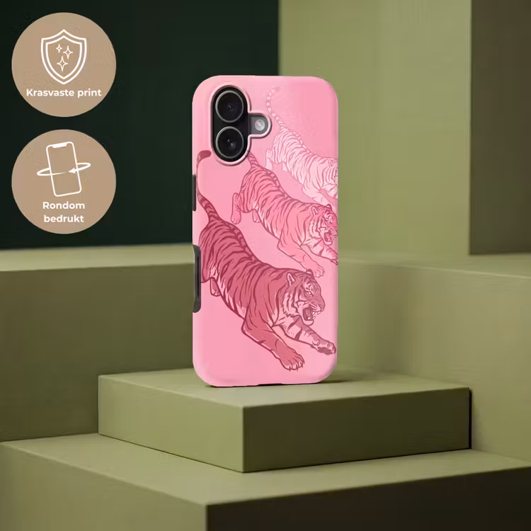 Kat - Springend - Dieren - Roze - Modern Toughcase MagSafe Apple iPhone 17 klein -USP_PrintM_NL
