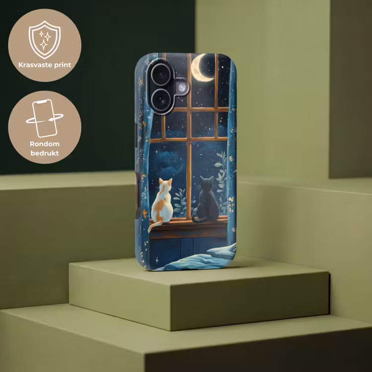 Kat - Sterrenhemel - Blauw Toughcase MagSafe Apple iPhone 17 klein -USP_PrintM_NL
