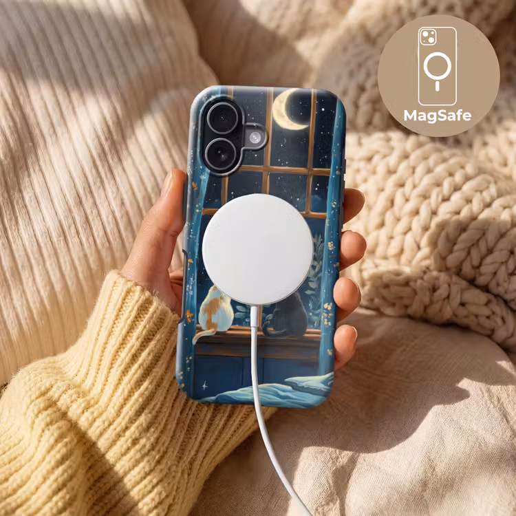 Kat - Sterrenhemel - Blauw Toughcase MagSafe Apple iPhone 17 klein -USP_MagsafeV