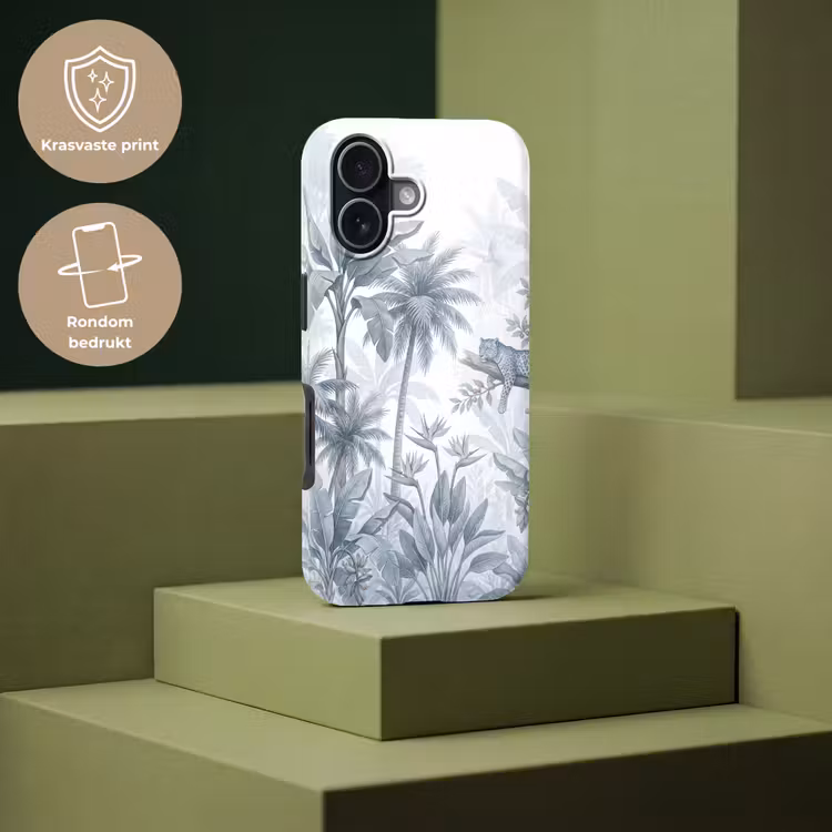 Kat - Tropisch bos - Modern - Grijs Toughcase MagSafe Apple iPhone 17 klein -USP_PrintM_NL