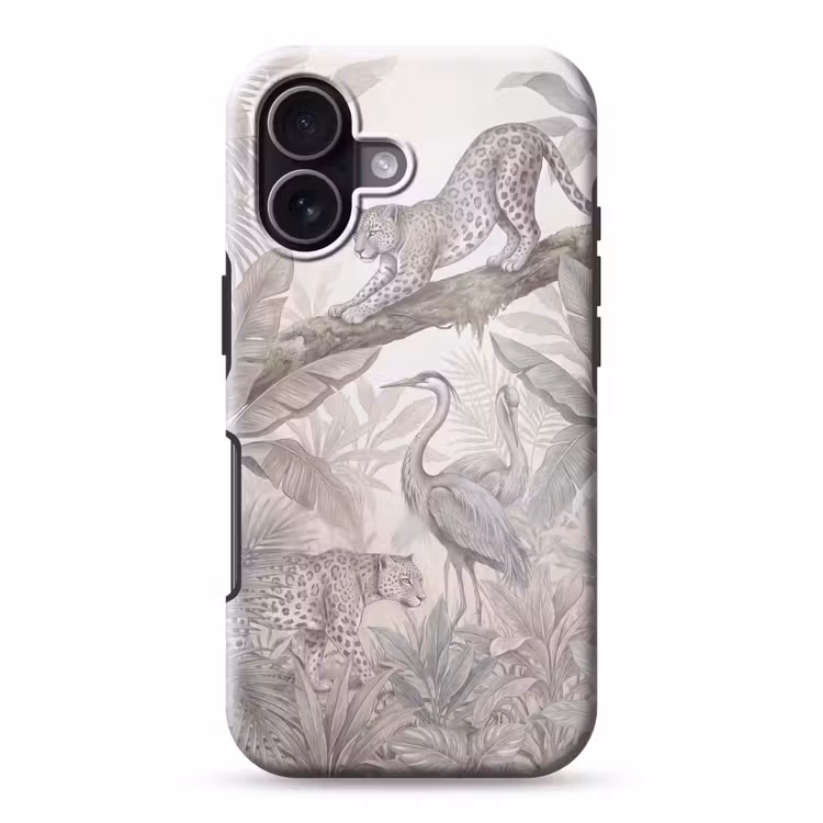 Kat - Vogel - Jungle - Illustratie - Dieren Toughcase MagSafe Apple iPhone 17 klein -3d