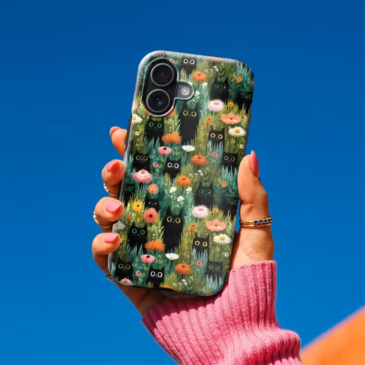 Katten - Bloemen - Kleurrijk Toughcase MagSafe Apple iPhone 17 klein 1017 -Sfeer1V