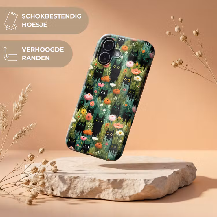 Katten - Bloemen - Kleurrijk Toughcase MagSafe Apple iPhone 17 klein 1017 -USP_RandenV_NL