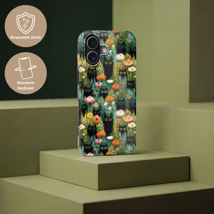 Katten - Bloemen - Kleurrijk Toughcase MagSafe Apple iPhone 17 klein 1017 -USP_PrintM_NL
