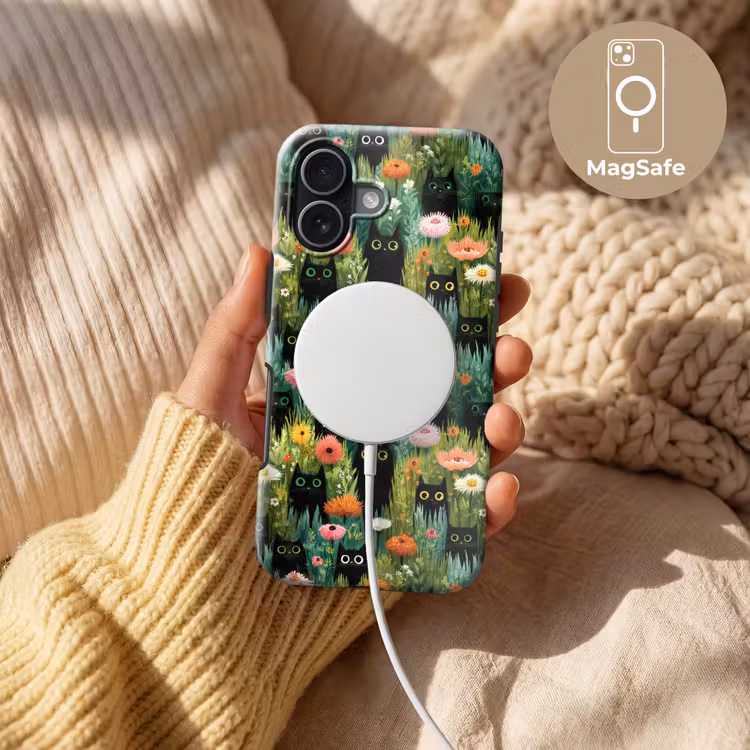 Katten - Bloemen - Kleurrijk Toughcase MagSafe Apple iPhone 17 klein 1017 -USP_MagsafeV