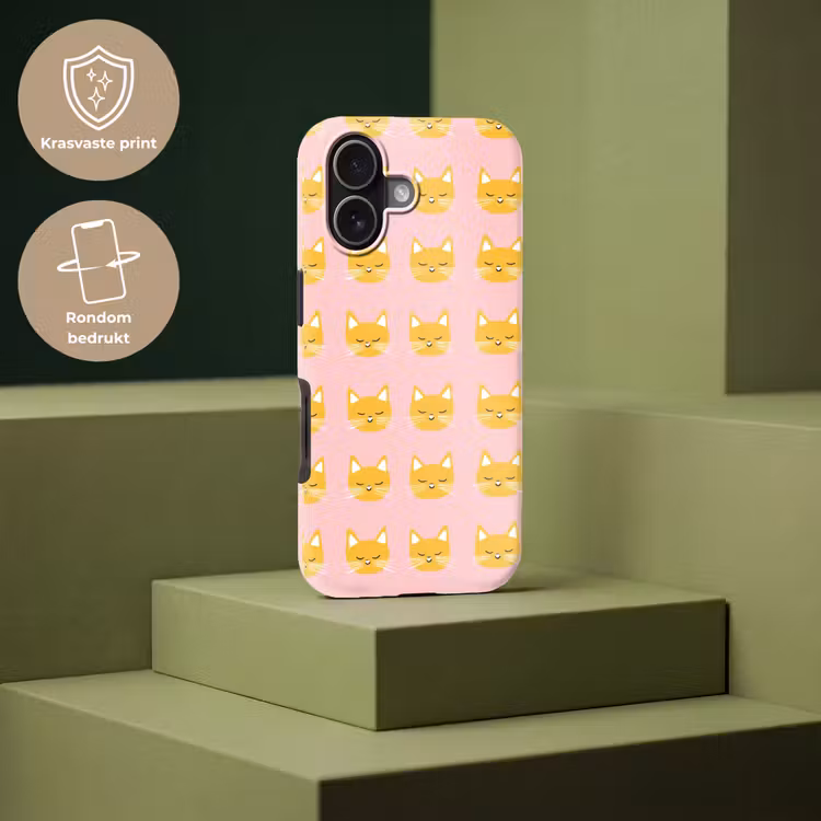 Katten - Patroon - Roze Toughcase MagSafe Apple iPhone 17 klein 1017 -USP_PrintM_NL