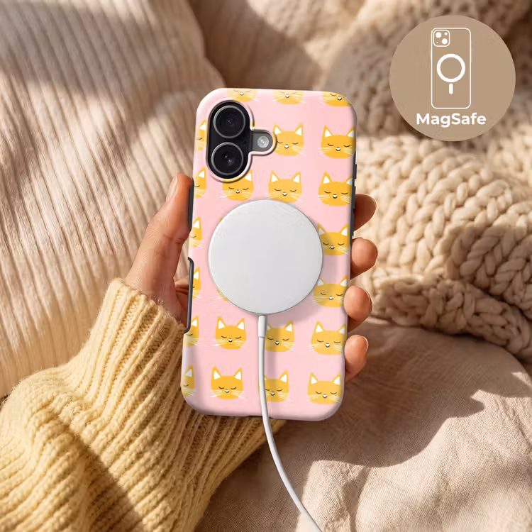 Katten - Patroon - Roze Toughcase MagSafe Apple iPhone 17 klein 1017 -USP_MagsafeV