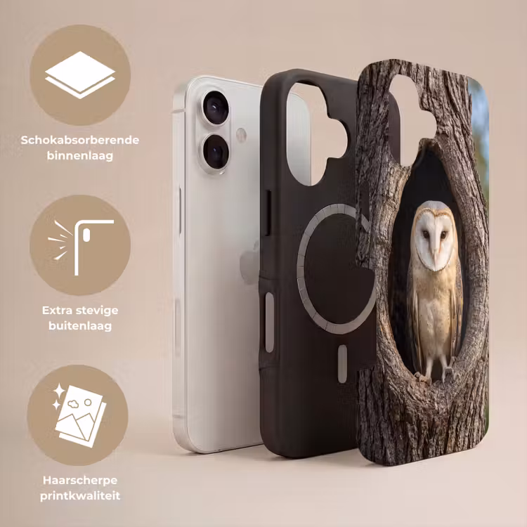 Kerkuil - Boom - Natuur - Bruin Toughcase MagSafe Apple iPhone 17 klein -USP_Lagen_NL