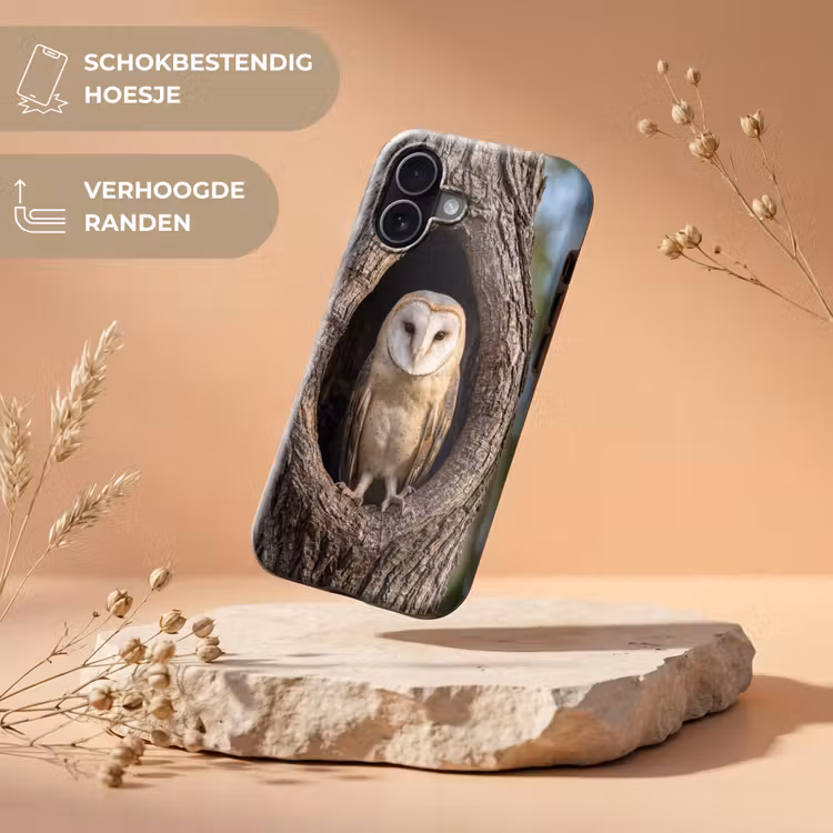 Kerkuil - Boom - Natuur - Bruin Toughcase MagSafe Apple iPhone 17 klein -USP_RandenV_NL