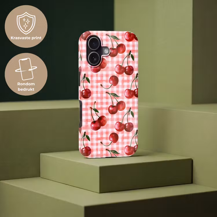 Kersen - Blokken - Rood Toughcase MagSafe Apple iPhone 17 klein 1017 -USP_PrintM_NL