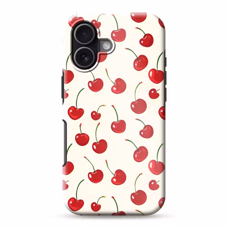 Kersen - Minimalistisch - Rood Toughcase MagSafe Apple iPhone 17 klein 1017 -3d